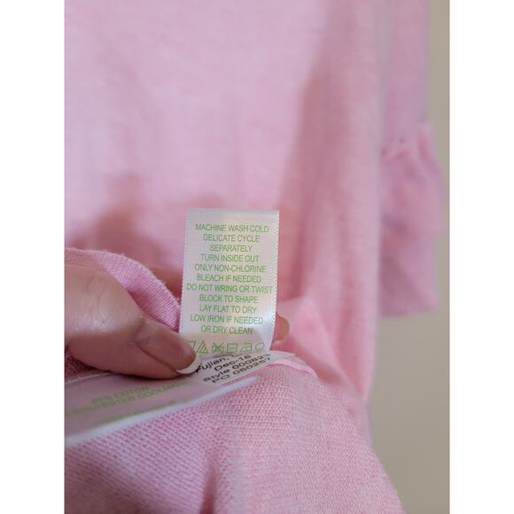 Lilly Pulitzer Kresta Ruffle Sleeves Knit Sweater Heathered Pullover Pink Small - Picture 6 of 6